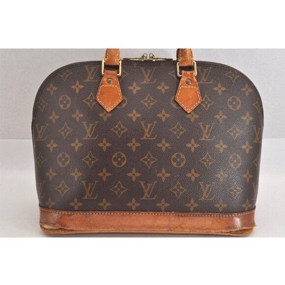 Authentic Louis Vuitton Monogram Alma Handbag Purse With Leather Trim - Picture 12 of 15